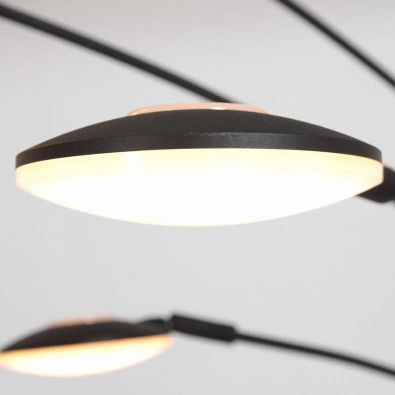 Moderne 5-lichts vloerlamp 1327ZW – Stijlvolle zwarte booglamp met LED en dimfunctie - Afbeelding 11