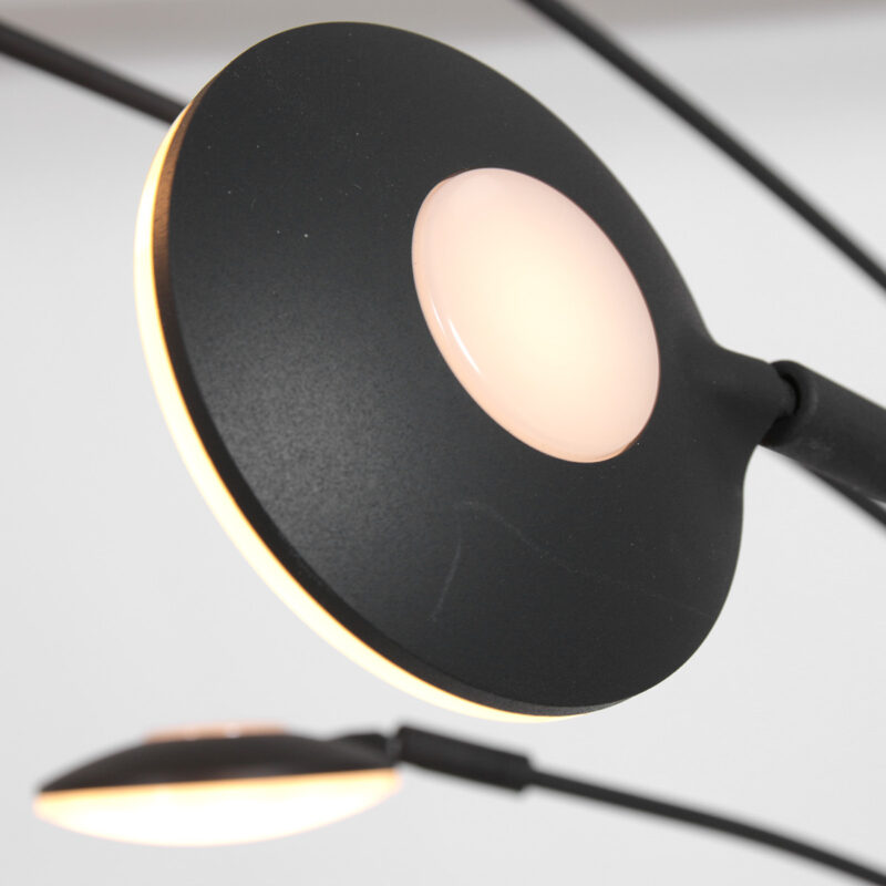 Moderne 5-lichts vloerlamp 1327ZW – Stijlvolle zwarte booglamp met LED en dimfunctie - Afbeelding 4