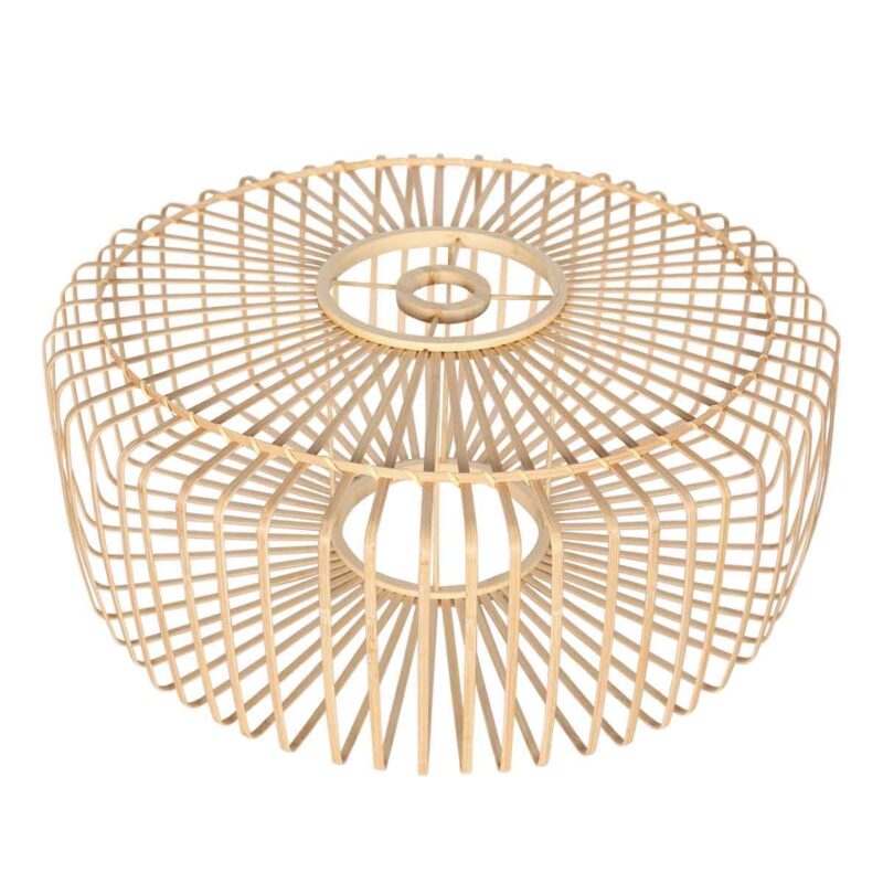Naturelkleurige plafondlamp Bloeba 4144ZW met bamboe kap Ø 60cm - Afbeelding 6
