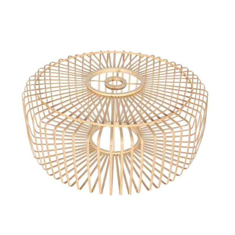 Naturelkleurige plafondlamp Bloeba 4145ZW met bamboe kap Ø 50cm - Afbeelding 6