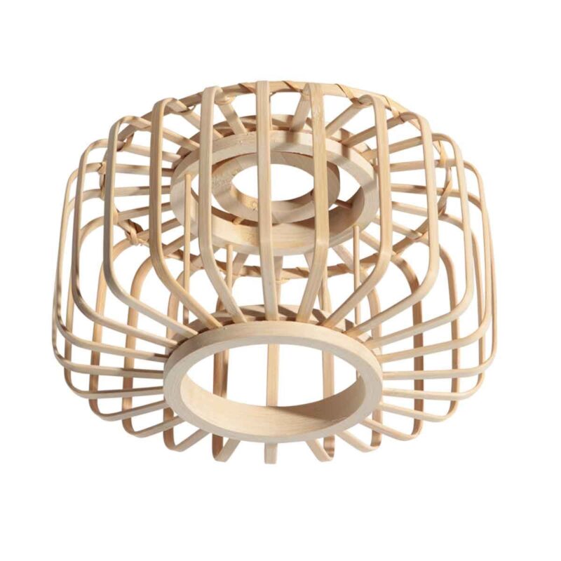 Naturelkleurige plafondlamp Bloeba 4147ZW met bamboe kap Ø20cm - Afbeelding 5