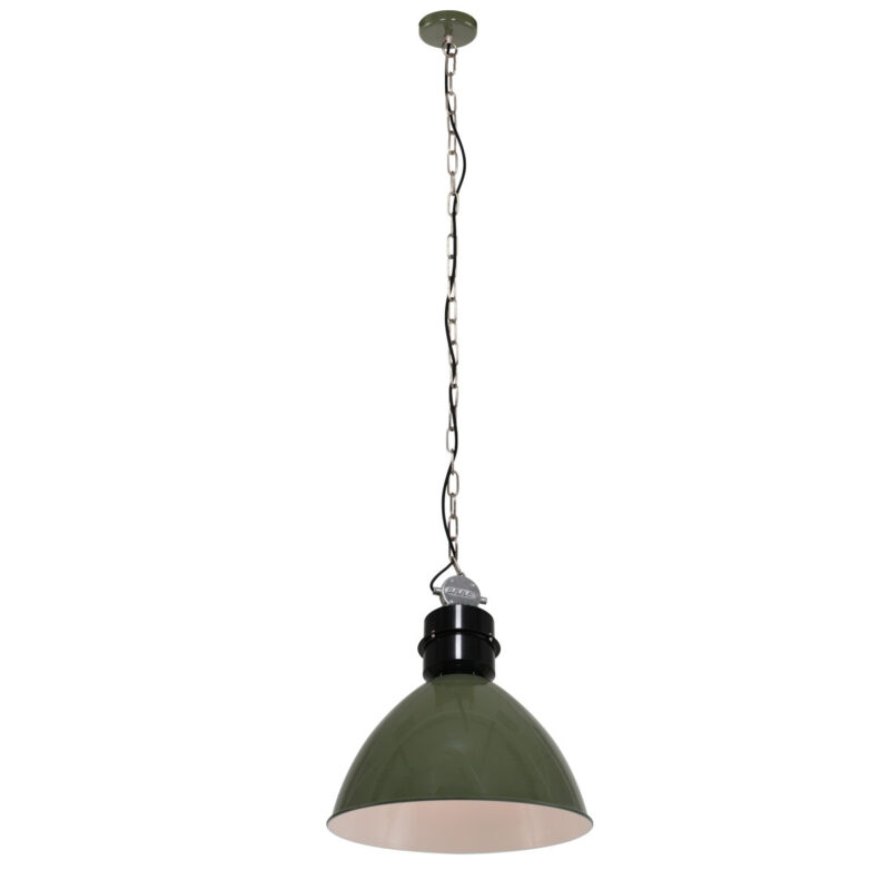Olijfgroene Hanglamp Frisk 7696G – Stoer en Landelijk Design - Afbeelding 2