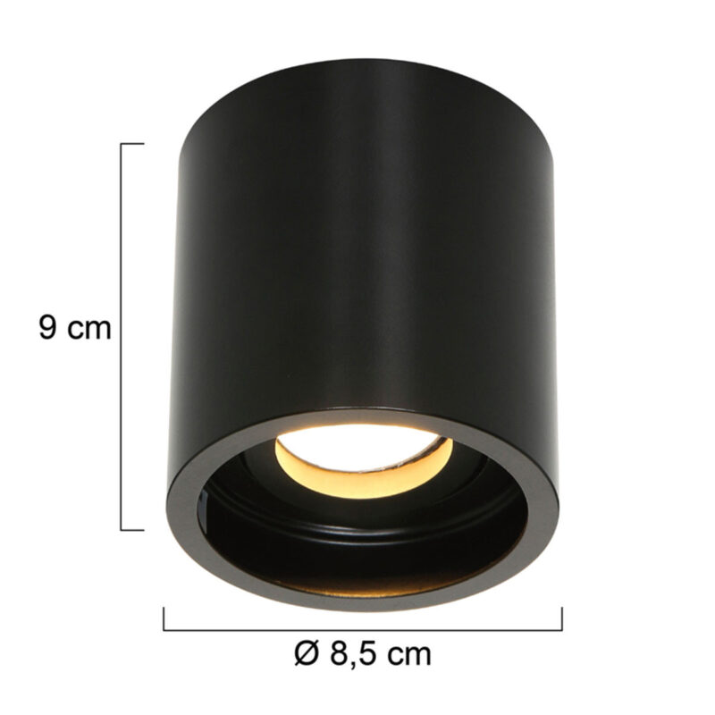 Opbouwspot Pelite spot 1731ZW Zwart Ø8,5cm - Afbeelding 8