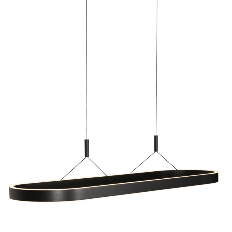 Ovale zwarte hanglamp Mykty 4205ZW – 120 cm breed, in hoogte verstelbaar met Cable Lift - Afbeelding 10