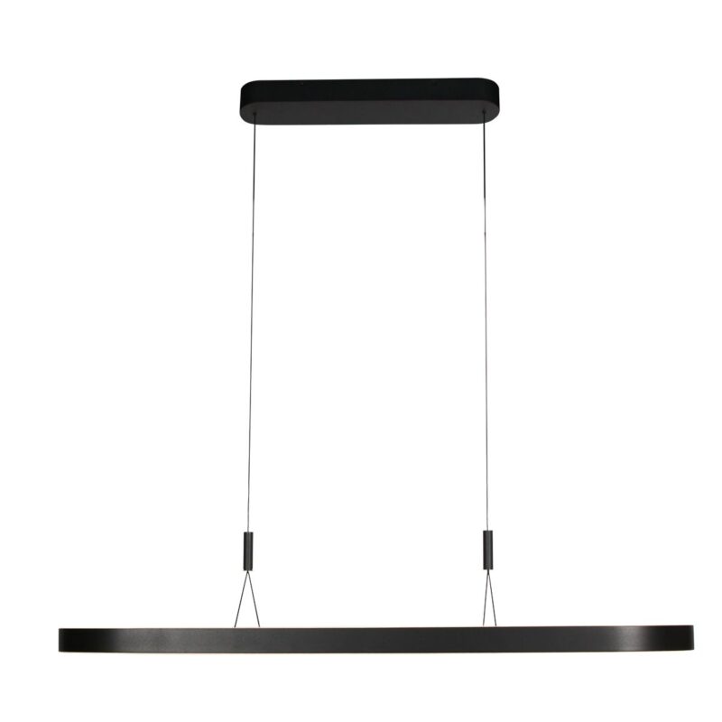 Ovale zwarte hanglamp Mykty 4205ZW – 120 cm breed, in hoogte verstelbaar met Cable Lift - Afbeelding 11