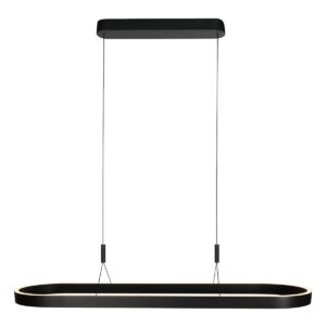 Ovale zwarte hanglamp Mykty 4205ZW – 120 cm breed