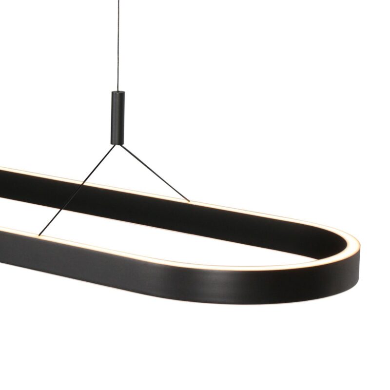 Ovale zwarte hanglamp Mykty 4205ZW – 120 cm breed, in hoogte verstelbaar met Cable Lift - Afbeelding 4
