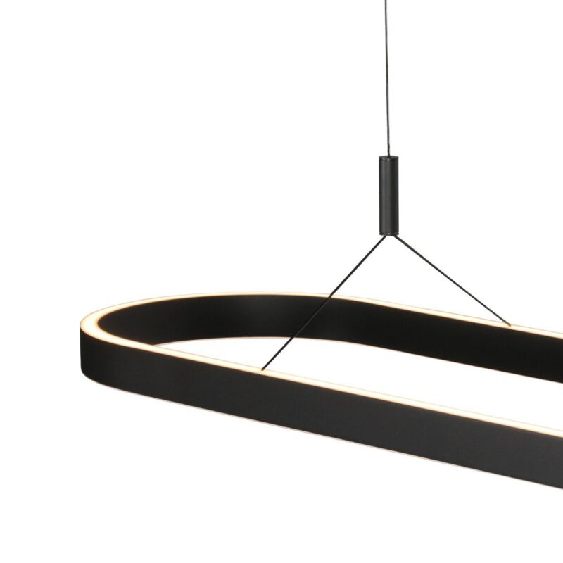 Ovale zwarte hanglamp Mykty 4205ZW – 120 cm breed, in hoogte verstelbaar met Cable Lift - Afbeelding 5