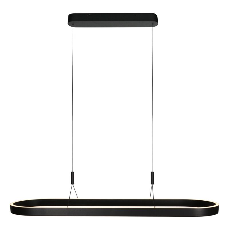 Ovale zwarte hanglamp Mykty 4205ZW – 120 cm breed