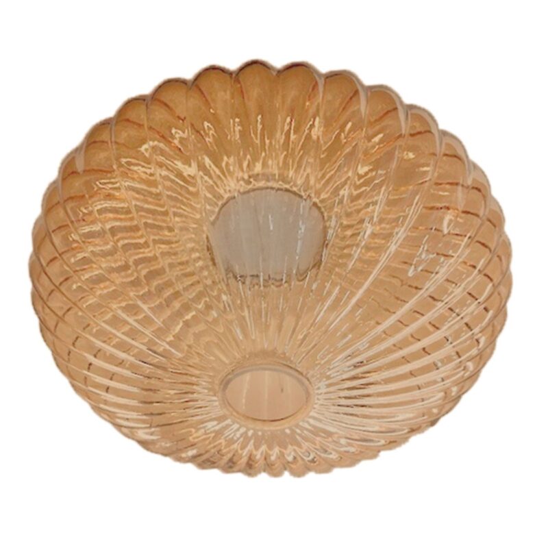 Plafondlamp Bloeba 4236ZW met amberkleurig ribbelglas - Afbeelding 6