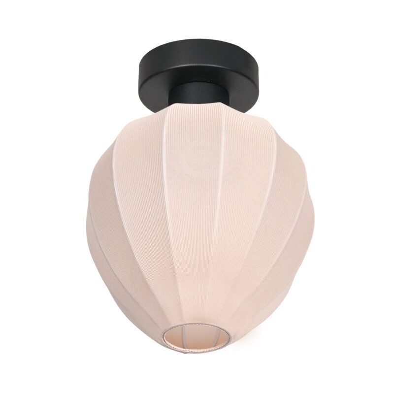 Plafondlamp Bloeba 4370ZW met beige linnen druppelkap Ø25 cm - Afbeelding 2