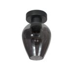 Ceiling lamp Bloeba 4372ZW with smoked glass drop cap Ø15 cm