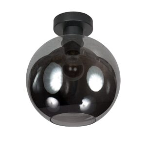 Plafondlamp Bloeba 4375ZW met rookglas kap Ø25 cm