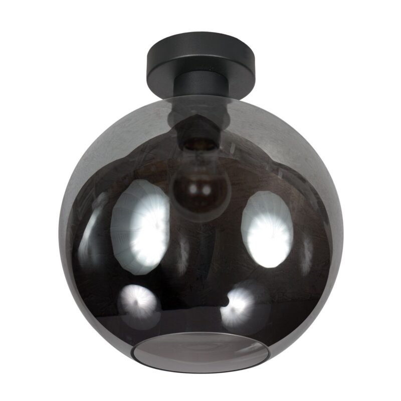 Plafondlamp Bloeba 4376ZW met rookglas kap Ø30 cm - Afbeelding 2