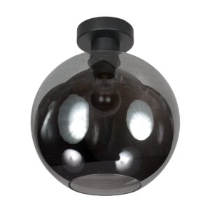 Plafondlamp Bloeba 4376ZW met rookglas kap Ø30 cm