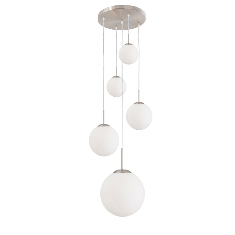 Plafondlamp Bollique 7376ST Staal 5 lichts E27 fitting - Afbeelding 2