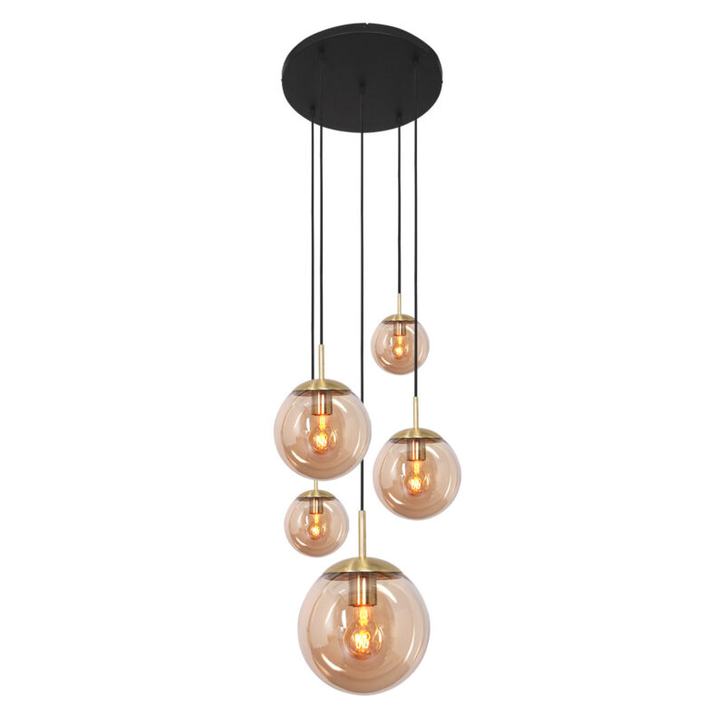 Plafondlamp Bollique New 2730ME Messing 5 lichts E27 fitting - Afbeelding 2