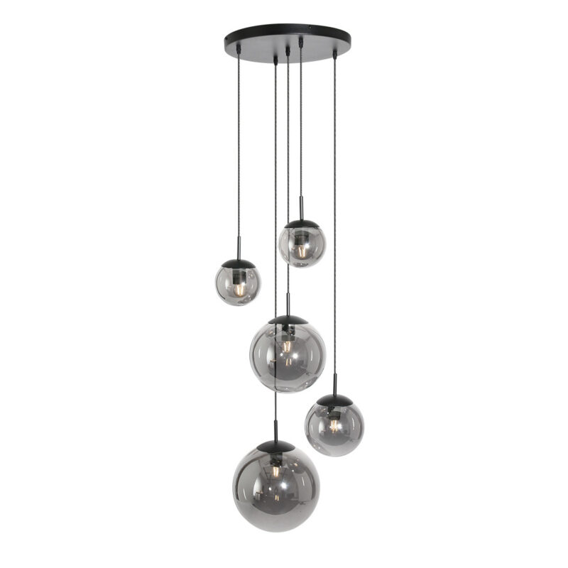 Plafondlamp Bollique New 2730ZW Zwart 5 lichts - Afbeelding 2