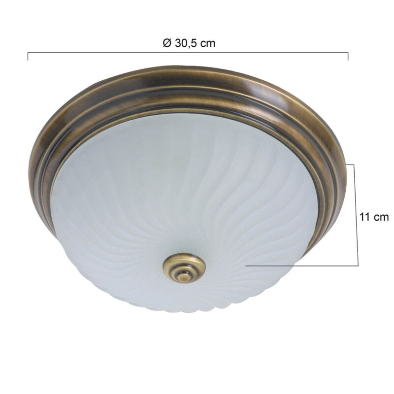 Plafondlamp Ceiling & Wall 2779BR Brons Ø30,5 cm 2 x E27 fittingen - Afbeelding 7
