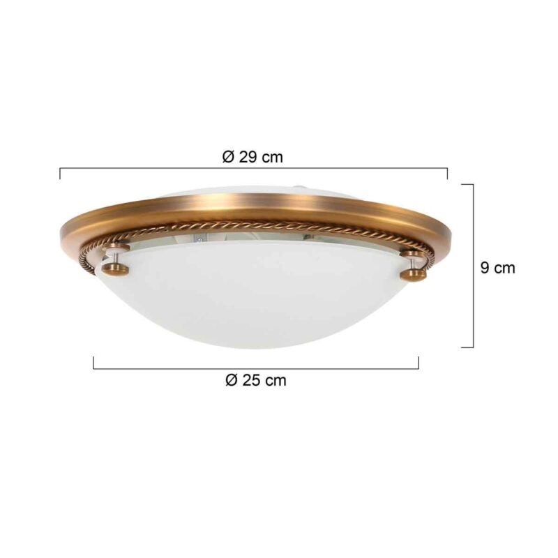 Plafondlamp Ceiling & Wall 2785BR Brons Ø29 cm 2 x E27 fittingen - Afbeelding 8