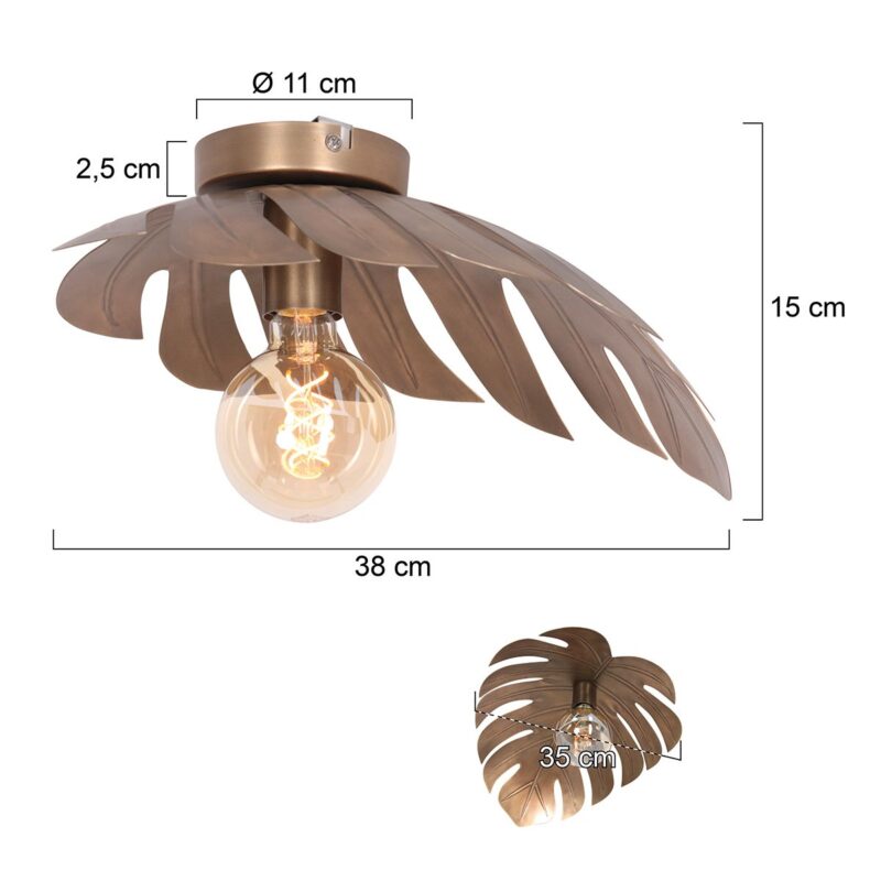 Lámpara de techo Feuilleter 3398BR Bronce 38cm - Imagen 8