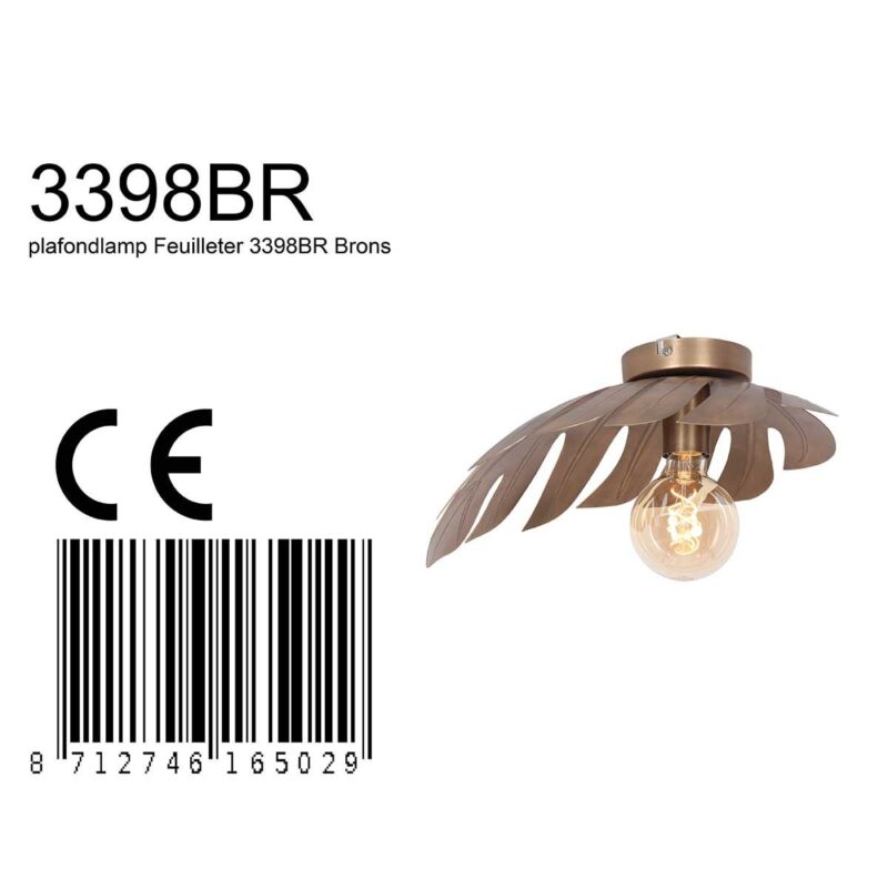 Lámpara de techo Feuilleter 3398BR Bronce 38cm - Imagen 9