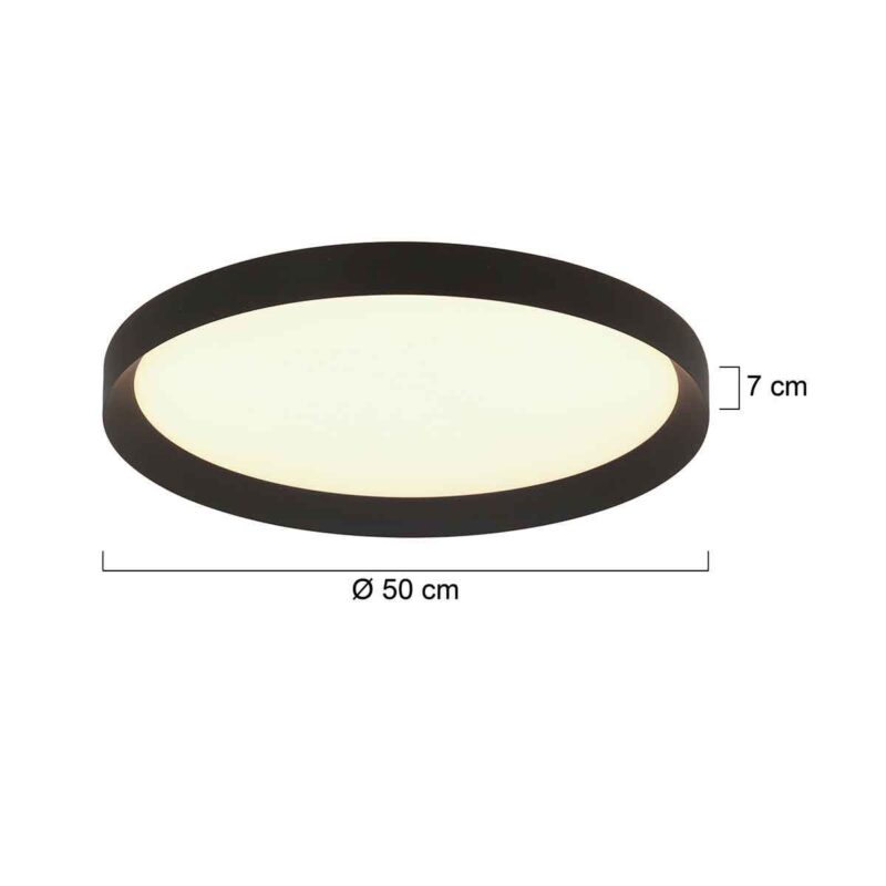 Plafondlamp Flady 3686ZW zwart Ø50 4600 Lumen - Afbeelding 7