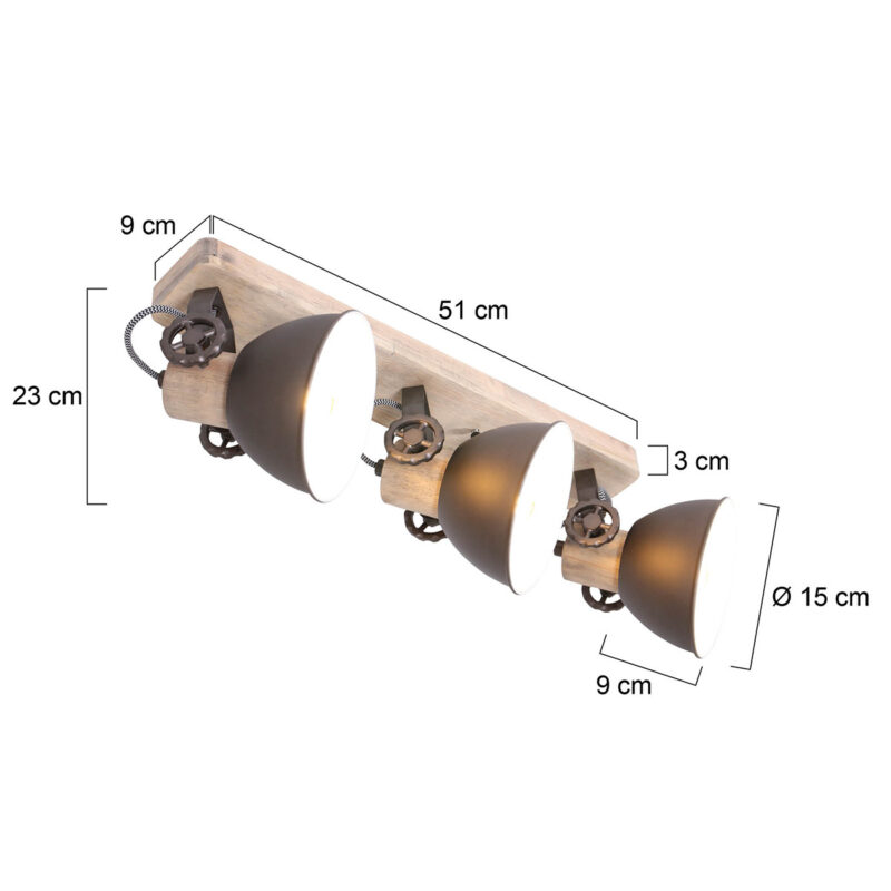 Plafondlamp Gearwood 2133A Antraciet E27 fitting - Afbeelding 7