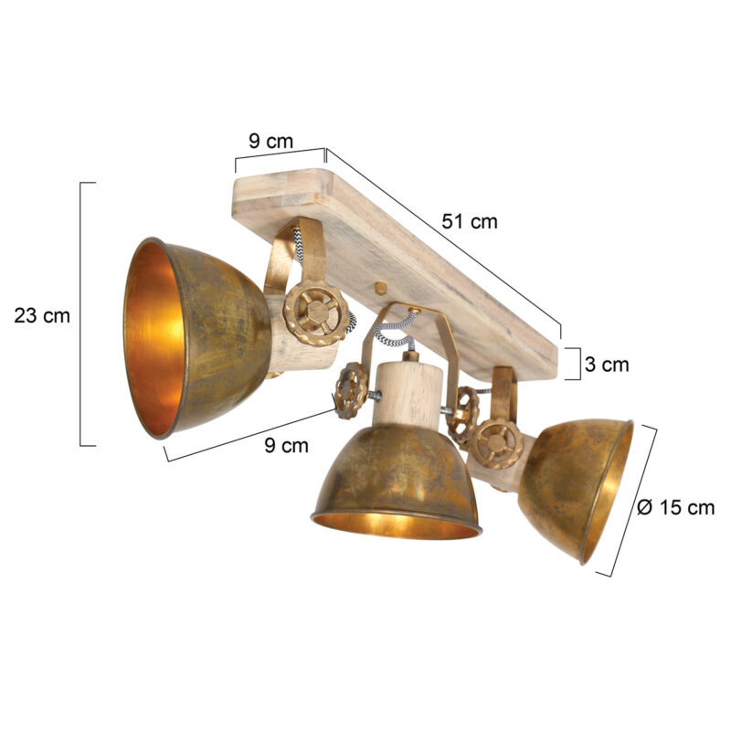 Plafondlamp Gearwood 2133BR Brons E27 - Afbeelding 7