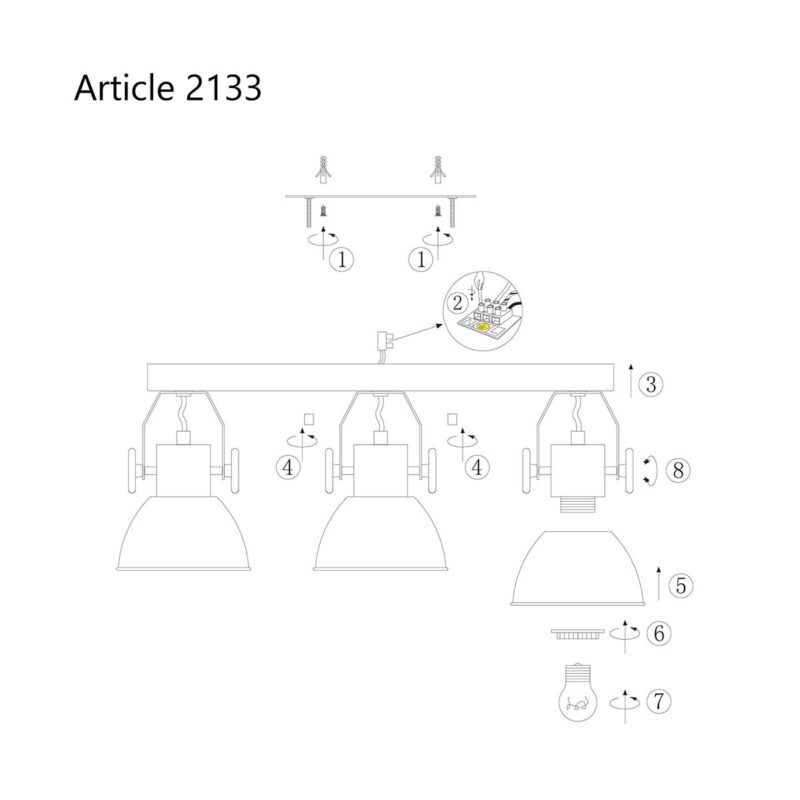 Plafondlamp Gearwood 2133GR Grijs E27 fitting - Afbeelding 7