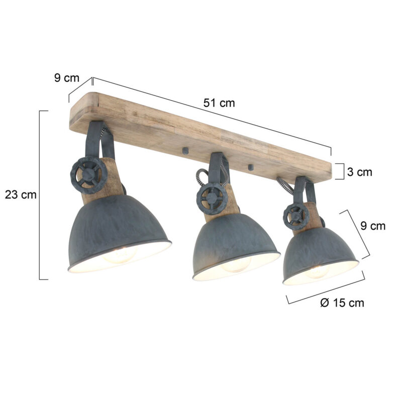 Plafondlamp Gearwood 2133GR Grijs E27 fitting - Afbeelding 5