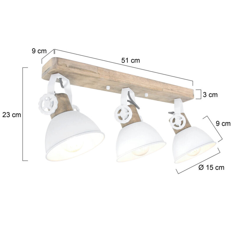 Plafondlamp Gearwood 2133W Wit E27 - Afbeelding 6