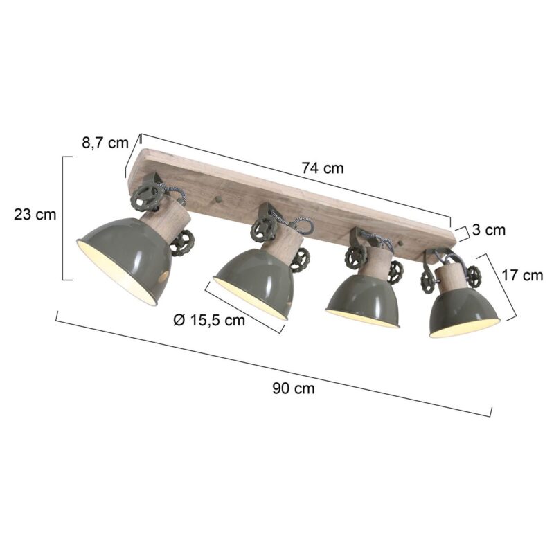 Plafondlamp Gearwood 2729G Groen E27 Fitting - Afbeelding 6