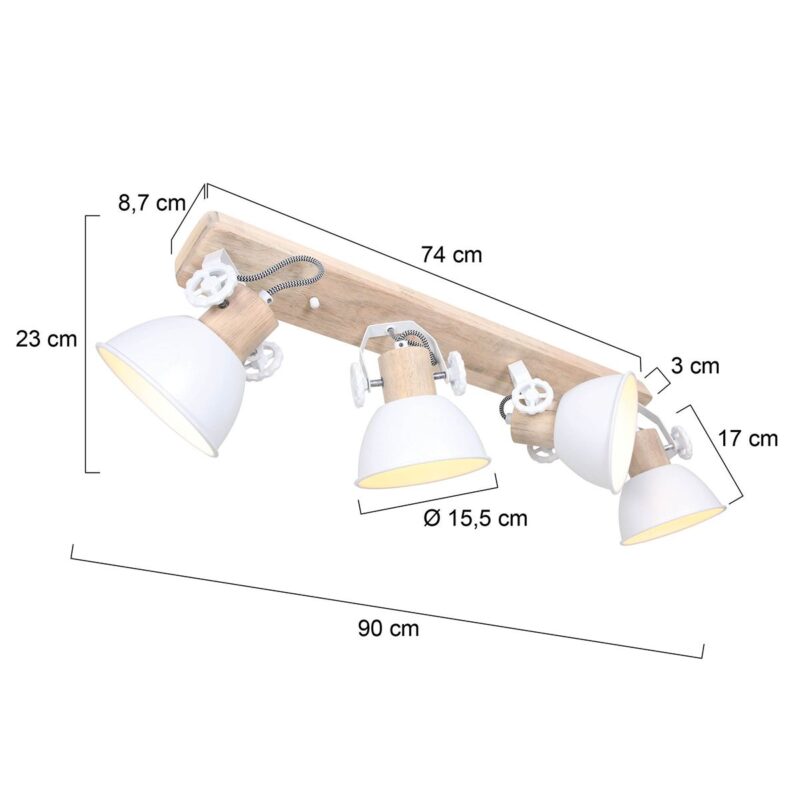 Plafondlamp Gearwood 2729W Wit E27 fitting - Afbeelding 6