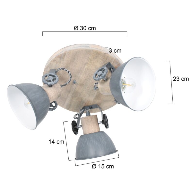 Plafondlamp Gearwood 3063GR Grijs E27 - Afbeelding 7