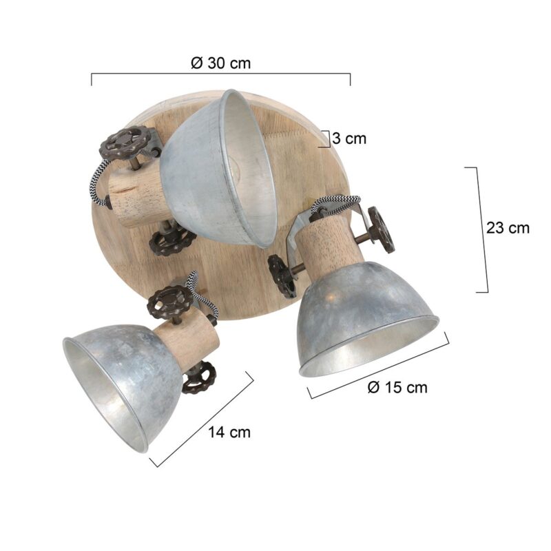 Plafondlamp Gearwood 3063NI Nikkel E27 fittingen - Afbeelding 7
