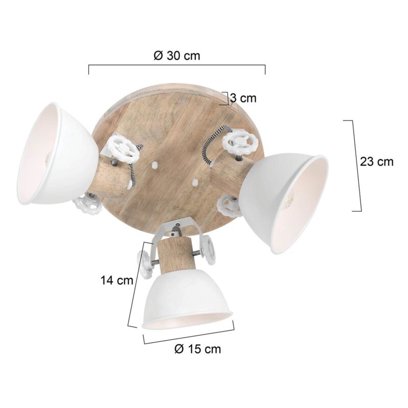 Plafondlamp Gearwood 3063W Wit E27 fitting - Afbeelding 7
