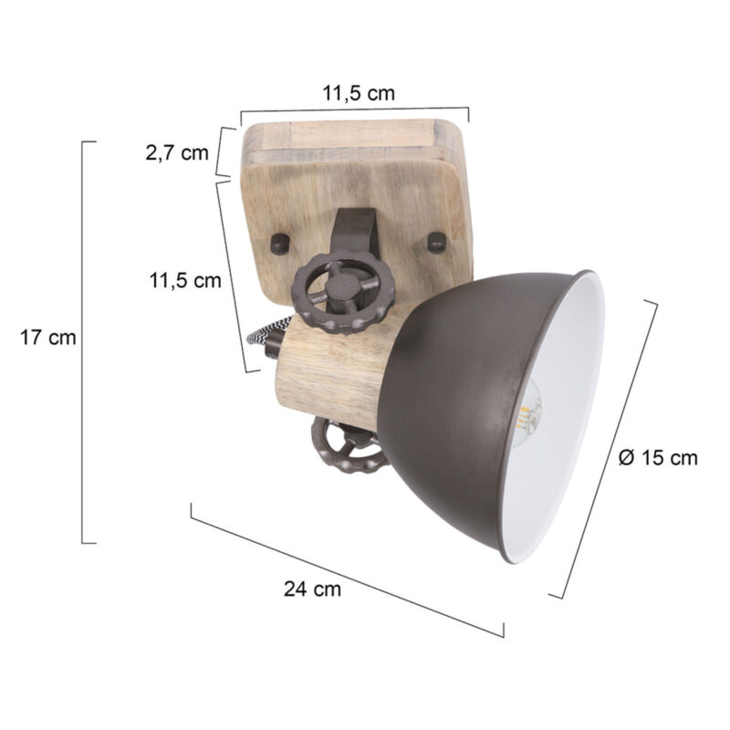 Plafondlamp Gearwood 7968A Antraciet E27 - Afbeelding 7
