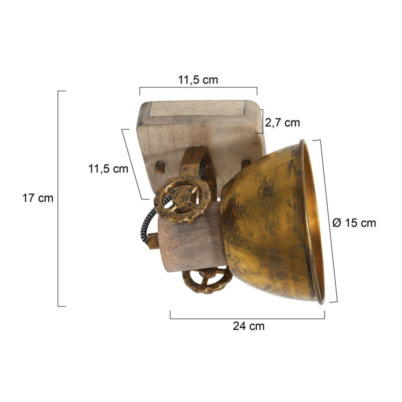 Plafondlamp Gearwood 7968BR Brons E27 fitting - Afbeelding 5