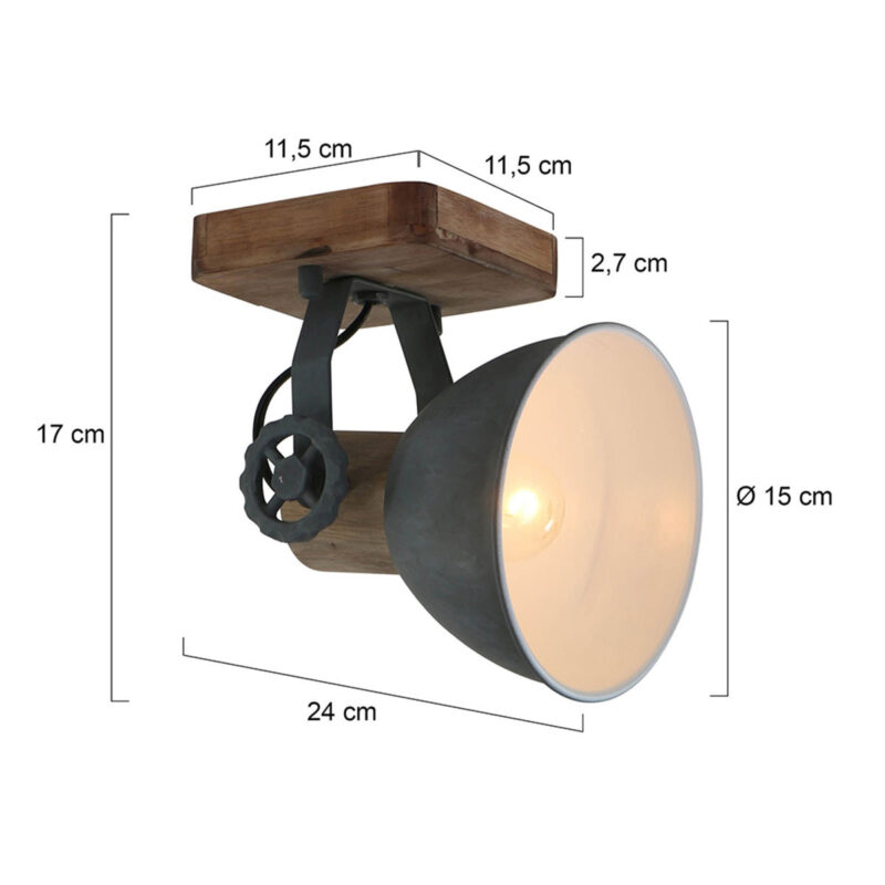 Plafondlamp Gearwood 7968GR Grijs E27 fitting - Afbeelding 8