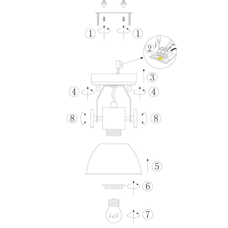 Plafondlamp Gearwood 7968W Wit E27 fitting - Afbeelding 9