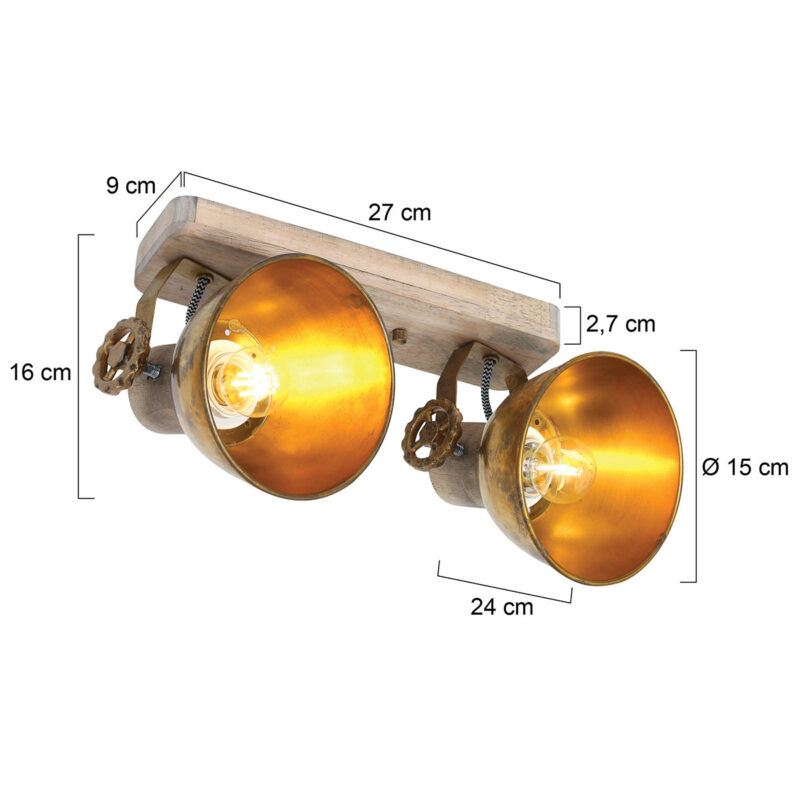 Plafondlamp Gearwood 7969BR Brons E27 fitting - Afbeelding 6