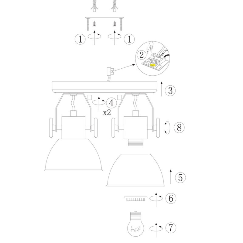 Plafondlamp Gearwood 7969GR Grijs E27 fittingen - Afbeelding 10