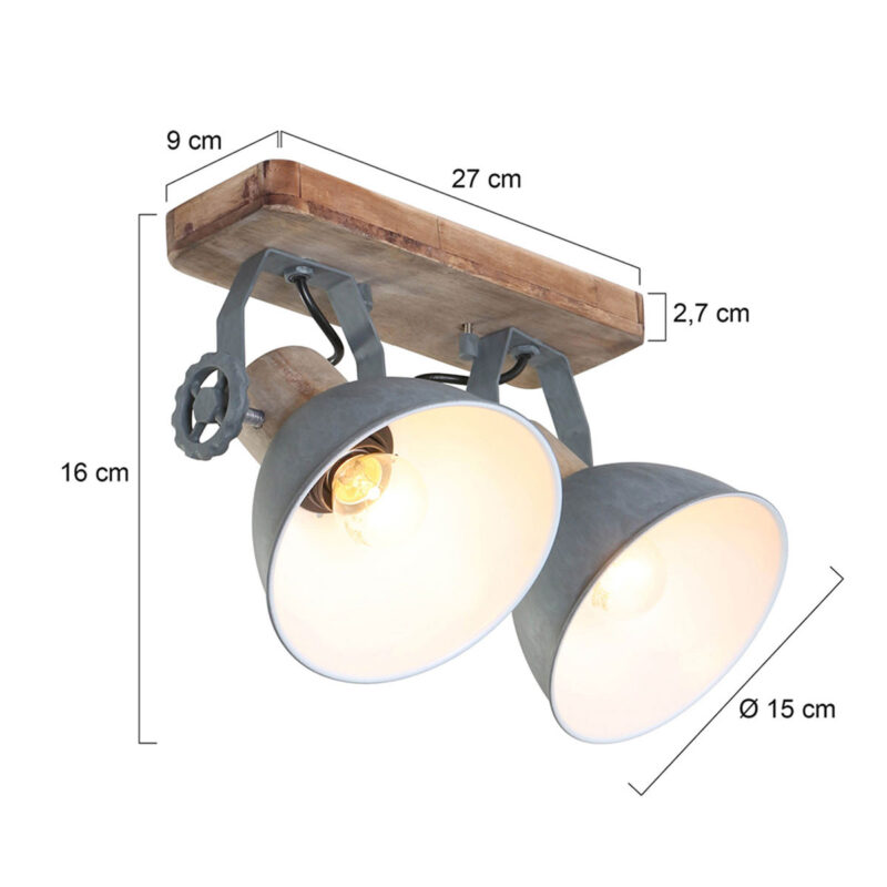 Plafondlamp Gearwood 7969GR Grijs E27 fittingen - Afbeelding 8