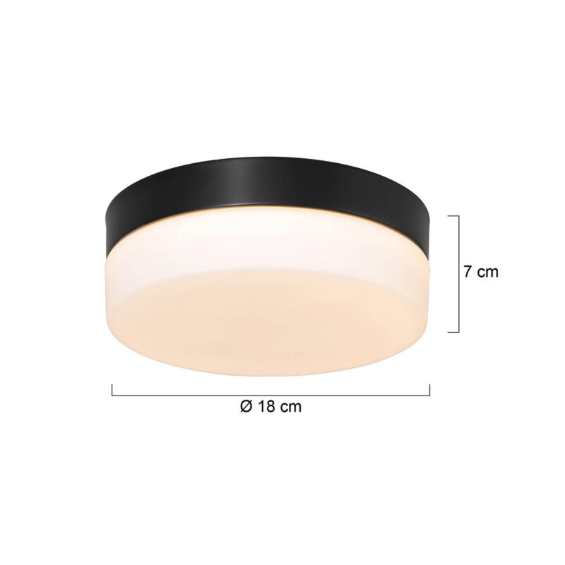 Plafondlamp Ikaro 1362ZW Zwart Ø18cm met 4 standen dimmer - Afbeelding 7