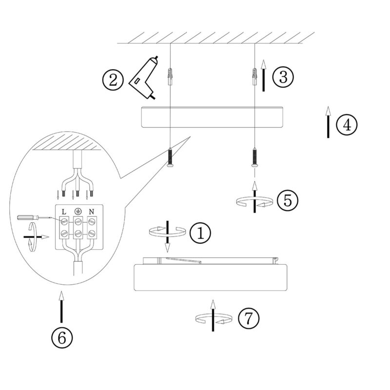 Plafondlamp Ikaro 1363ST Staal Ø24cm met 4 standen dimmer - Afbeelding 9