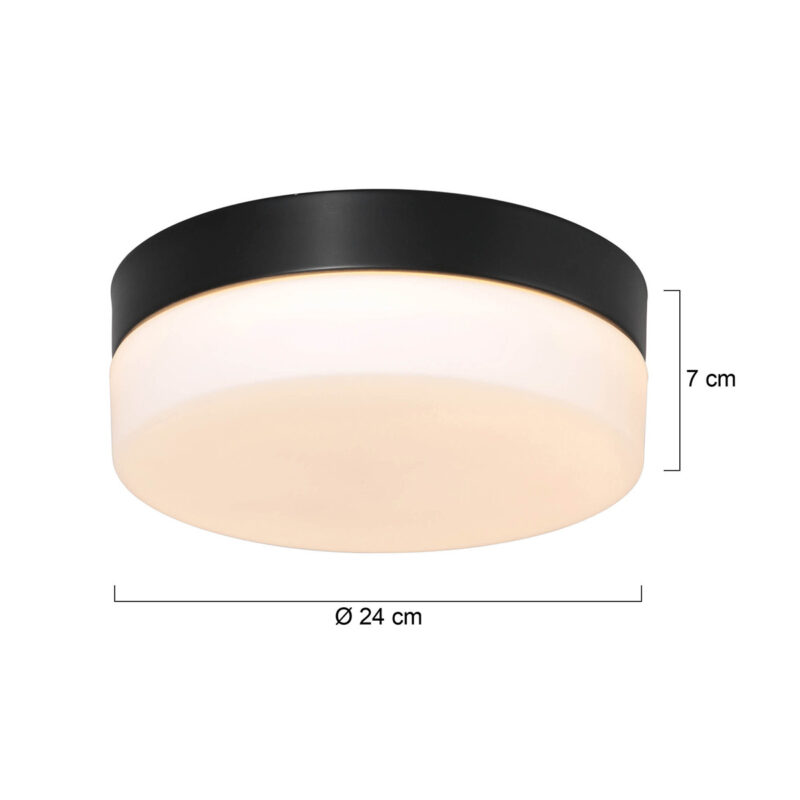 Plafondlamp Ikaro 1363ZW Zwart Ø24cm met 4 standen dimmer - Afbeelding 7