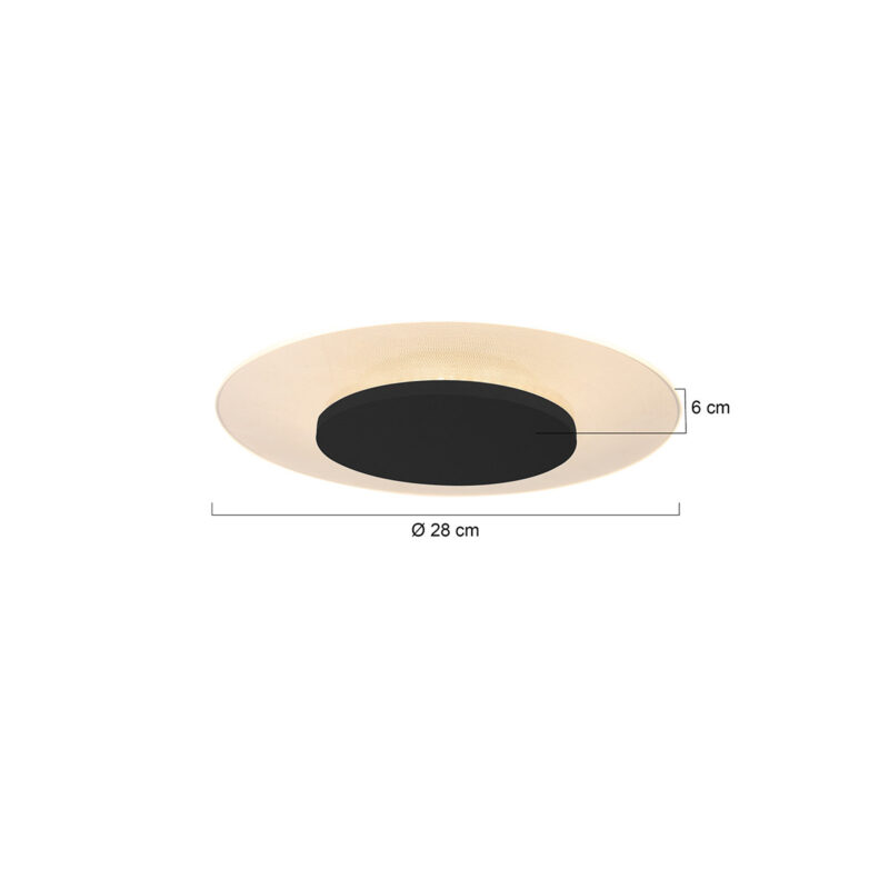 Plafondlamp Lido 7797ZW Zwart Ø28 cm 1100 Lumen - Afbeelding 5