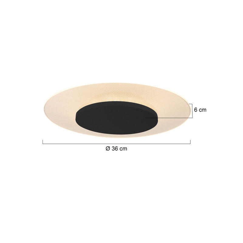Plafondlamp Lido 7798ZW Zwart Ø36 cm 1500 Lumen - Afbeelding 5