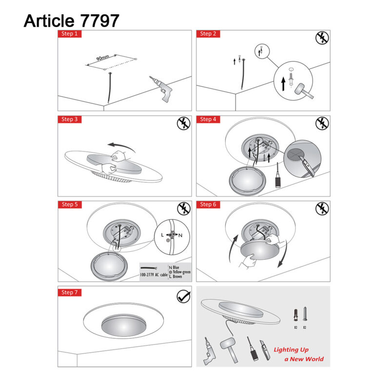 Plafondlamp Lido 7799W Wit Ø42 cm 2200 Lumen - Afbeelding 8